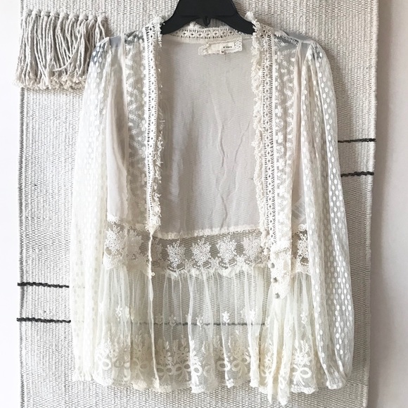 Anthropologie Sweaters - Anthropologie A’reve Boho Lace Embroided Cardigan